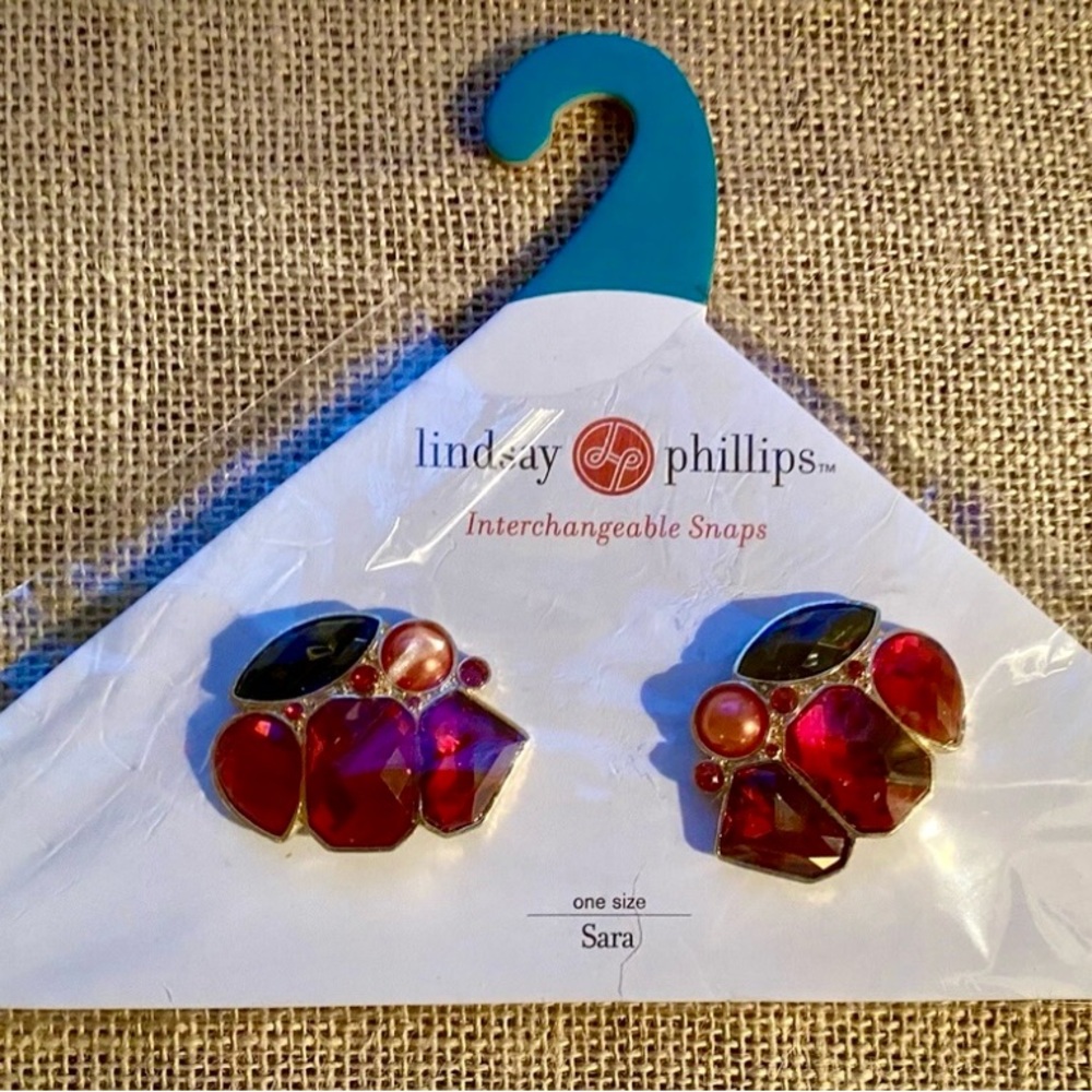 Lindsay Phillips Vibrant Red Interchangeable Shoe Snaps “Sara”